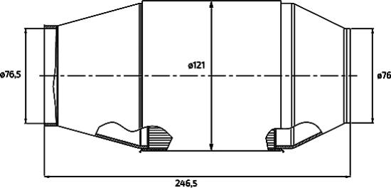 HJS Universal Katalysator 76 mm